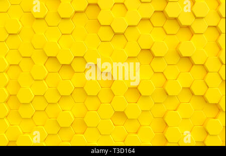 3D gerendert, geometrisch abstrakten Hintergrund. Leuchtend gelb. Stockfoto