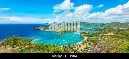 Panoramablick auf die Landschaft von Shirley Heights, Antigua und Barbuda Stockfoto