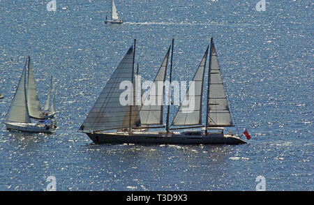 Segelregatten in Costa Smeralda, Sardinien, Italien Stockfoto