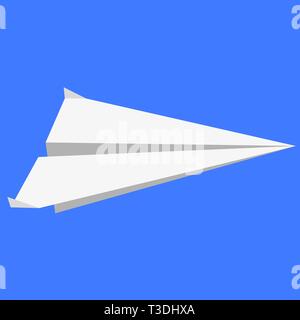 Paper Plane auf blauem Hintergrund Vector Illustration Stock Vektor