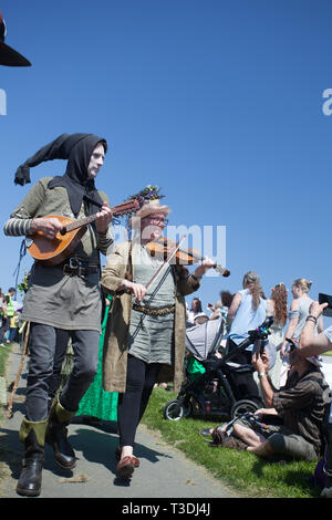 Jack im Grünen Prozession, West Hill, Hastings, Großbritannien Stockfoto