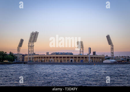 Petrovsky Stadion. Sport Stadion. Stadion für den Wettbewerb. Russland, St. Petersburg am 13. Juli 2018 Stockfoto