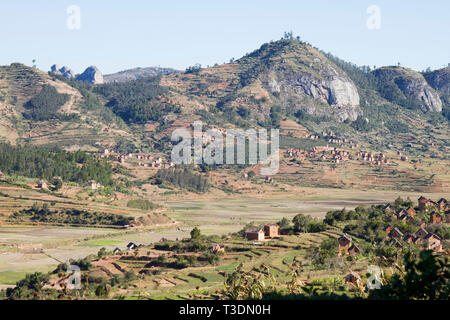 Madagassischen Gebirge Landschaft Szene, Madagaskar Stockfoto