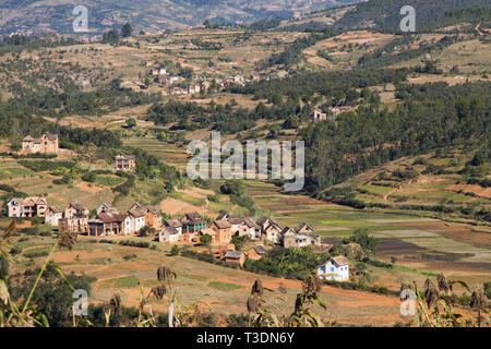 Madagassischen Gebirge Landschaft Szene, Madagaskar Stockfoto