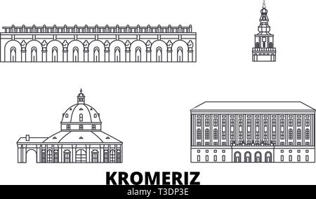 Tschechische Republik, Kromeriz line Reisen Skyline. Tschechische Republik, Kromeriz Umrisse Stadt Vektor-illustration, Symbol, Reisen, Sehenswürdigkeiten, Wahrzeichen. Stock Vektor