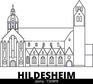 Deutschland, Hildesheim Leitung reisen Skyline. Deutschland, Hildesheim übersicht Stadt Vektor-illustration, Symbol, Reisen, Sehenswürdigkeiten, Wahrzeichen. Stock Vektor