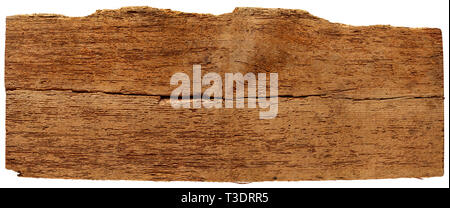 Alten rustikalen retro Holz Holzbrett Textur dunkelbraun Vintage verwitterten Natürliche breites Panorama isoliert weißer Hintergrund Stockfoto