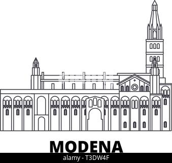 Italien, Modena line Reisen Skyline. Italien, Modena Umrisse Stadt Vektor-illustration, Symbol, Reisen, Sehenswürdigkeiten, Wahrzeichen. Stock Vektor