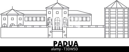 Italien, Padua City Line reisen Skyline. Italien, Padua Stadt Gliederung Stadt Vektor-illustration, Symbol, Reisen, Sehenswürdigkeiten, Wahrzeichen. Stock Vektor