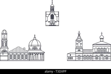 Russland, Balashikha line Reisen Skyline. Russland, Balashikha Umrisse Stadt Vektor-illustration, Symbol, Reisen, Sehenswürdigkeiten, Wahrzeichen. Stock Vektor