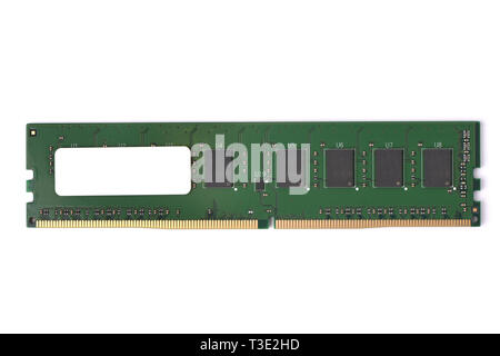 Foto von DDR4 DDR3 DDR2 DDR-RAM Speichermodul auf weißem Hintergrund. Hochauflösendes Foto. Stockfoto