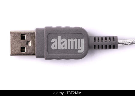 USB-Anschluss gegen den weißen Hintergrund. Hochauflösendes Foto. Stockfoto