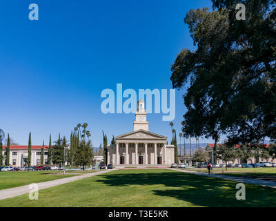 Redlands, Mar 20: Außenansicht der Gedenkstätte Kapelle in Universität Redlands am 20.März 2019 in Redlands, Kalifornien Stockfoto