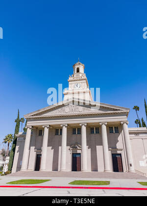 Redlands, Mar 20: Außenansicht der Gedenkstätte Kapelle in Universität Redlands am 20.März 2019 in Redlands, Kalifornien Stockfoto