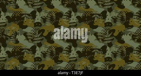 Blätter camouflage Art nahtlose Muster. Stock Vektor