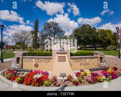 Los Angeles, Mar 28: Zeichen der Temple City Park am 28.MÄRZ, 2019 in Los Angeles, Kalifornien Stockfoto