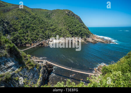 Storms River Hängebrücke, Eastern Cape, Tsitsikamma National Park, Südafrika Stockfoto