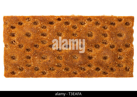 Roggen Knäckebrot, crunchy multigrain Getreidesaatgut auf weißem Hintergrund, gesunde Ernährung Stockfoto