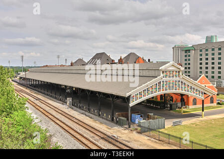 Wieder National Historic Landmark der Union Station, alte historische Bahnhofshalle oder Depot in Montgomery Alabama, USA. Stockfoto