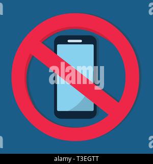 Kein Smartphone erlaubt Zeichen Vector Illustration Stock Vektor