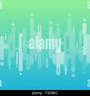Abstrakt Blau und Grün gradient Farbe abgerundeten Formen Linien übergang Hintergrund mit kopieren. Element halftone Stil. Vector Illustration Stock Vektor
