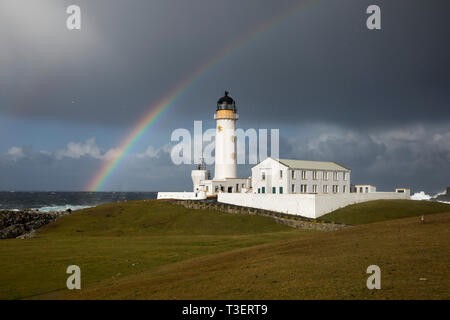 Fair Isle; South Leuchtturm, Shetland, Großbritannien Stockfoto