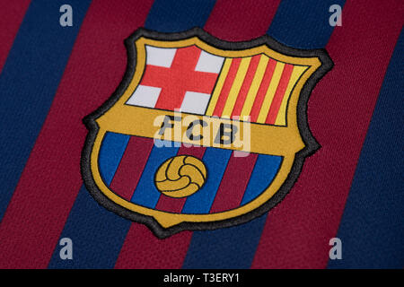 In der Nähe von FC Barcelona Trikot. Stockfoto