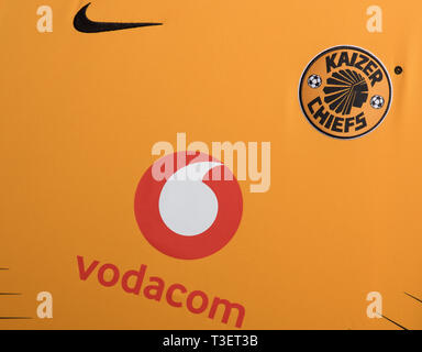 Nahaufnahme von Kaizer Chiefs Jersey. Stockfoto