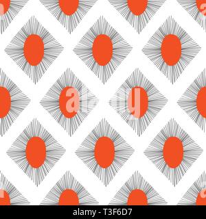 Abstrakte rhombus Formen nahtlose Vektor Muster Rot Schwarz. Wiederholen Hintergrund. Stock Vektor