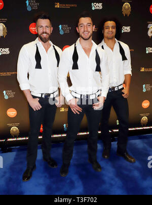 7. Jährliche "Eine Nacht für einen Tropfen 'Premiere am Hyde Nachtclub Bellagio Hotel & Casino - blauer Teppich Anreise mit: Chippendales Wo: Las Vegas, Nevada, United States Wenn: 08 Mar 2019 Credit: DJDM/WENN.com Stockfoto