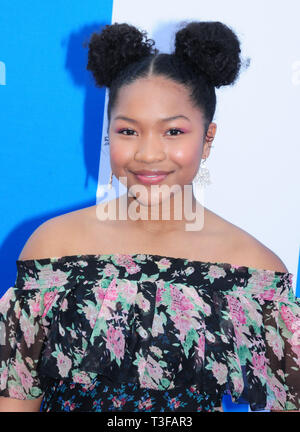 Los Angeles, Kalifornien, USA, 8. April 2019 Schauspielerin Laya DeLeon Hayes besucht Universal Pictures präsentiert die Premiere der Kleine am 8. April 2019 im Regency Dorf Theater in Los Angeles, Kalifornien, USA. Foto von Barry King/Alamy leben Nachrichten Stockfoto