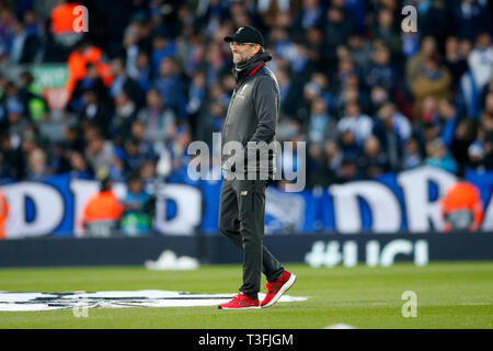 Liverpool, Großbritannien. 09 Apr, 2019. Liverpool Manager Jürgen Klopp vor dem UEFA Champions League Viertelfinale Hinspiel Match zwischen Liverpool und Porto bei Anfield am 9. April 2019 in Liverpool, England. Credit: PHC Images/Alamy leben Nachrichten Stockfoto