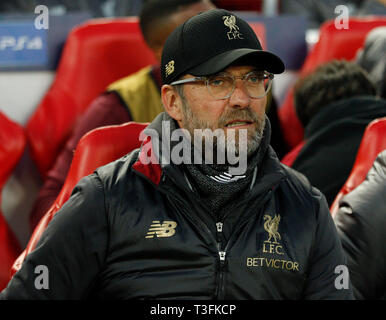 Liverpool, Großbritannien. 09 Apr, 2019. Liverpool Manager Jürgen Klopp vor dem UEFA Champions League Viertelfinale Hinspiel Match zwischen Liverpool und Porto bei Anfield am 9. April 2019 in Liverpool Credit: PHC Images/Alamy leben Nachrichten Stockfoto