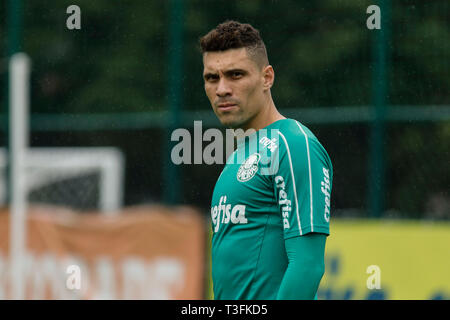 Sao Paulo, Brasilien. 09 Apr, 2019. Moisés während der Ausbildung von palmeiras an der Football Academy im Stadtteil Barra Funda in São Paulo Credit: Foto Arena LTDA/Alamy Leben Nachrichten gehalten Stockfoto