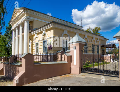 Zadonsk, Russland - 28. August 2018: Das Gebäude der lokalen Geschichte Museum, Zadonsk Stockfoto