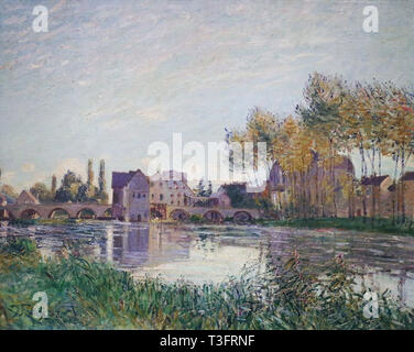 Alfred Sisley (1839-1899) - moret bei Sonnenuntergang 1888 Stockfoto