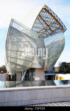 Galerie Komplex für die Louis Vuitton Corporate Foundation, in den Bois de Boulogne, Paris, entworfen von Visionären amerikanischen Architekten Frank Gehry Stockfoto