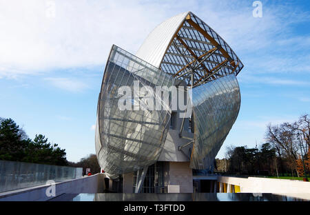 Galerie Komplex für die Louis Vuitton Corporate Foundation, in den Bois de Boulogne, Paris, entworfen von Visionären amerikanischen Architekten Frank Gehry Stockfoto