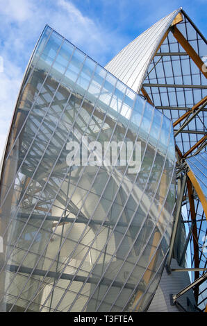 Galerie Komplex für die Louis Vuitton Corporate Foundation, in den Bois de Boulogne, Paris, entworfen von Visionären amerikanischen Architekten Frank Gehry Stockfoto