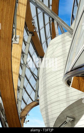 Galerie Komplex für die Louis Vuitton Corporate Foundation, in den Bois de Boulogne, Paris, entworfen von Visionären amerikanischen Architekten Frank Gehry Stockfoto