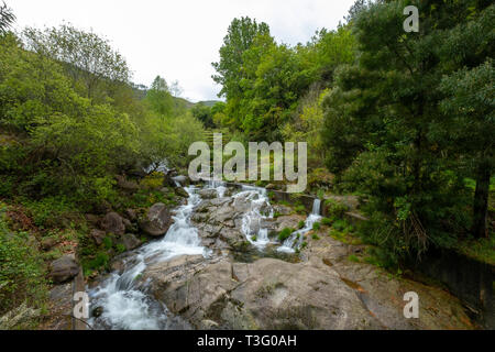 Wasserfälle an der Serra da Peneda Gerês Berge im Norden Minho, Portugal, Europa Stockfoto