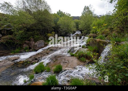 Wasserfälle an der Serra da Peneda Gerês Berge im Norden Minho, Portugal, Europa Stockfoto