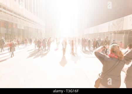 Eine Auslegung von dem Moment an, in dem eine nukleare Explosion hits eine Gemeinschaftsinitiative Urban Stockfoto
