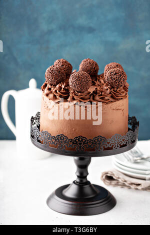 Schokolade Kaffee Kuchen Stockfoto