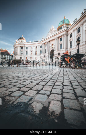 Wien Hofburg berühmten Platz in der Mitte der Burg am michaelaplatz Stockfoto