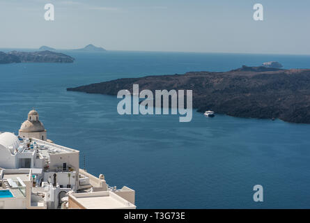 Anzeigen von Fira auf Santorini Stockfoto