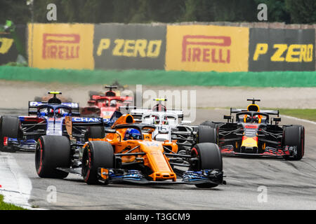 Monza/Italien - #3 Daniel Ricciardo laden durch das Feld während des GP Italien Stockfoto