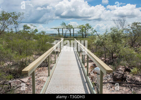 Eine path​ durch Buschland im Litchfield National Park im Northern Territory von Australien Stockfoto