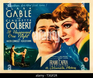 Es geschah in einer Nacht Jahr: 1934 - USA Regie: Frank Capra Clark Gable, Claudette Colbert Filmplakat (USA) Stockfoto