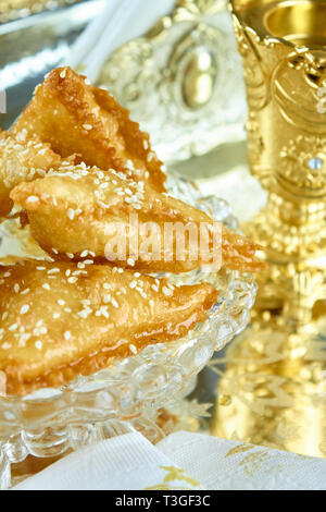 Süße arabisch algerischen samsa Samosa Stockfoto